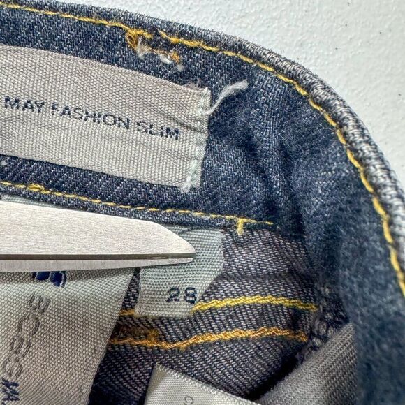 BCBG MAXAZRIA Jeans Womens 28 Blue Denim May Fashion Slim Live Edge Hem 30"x29" - Picture 9 of 15